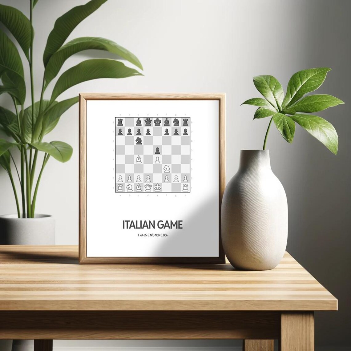 Italian Game Chess Opening Diagram Classic Strategy Art Poster - Image 2