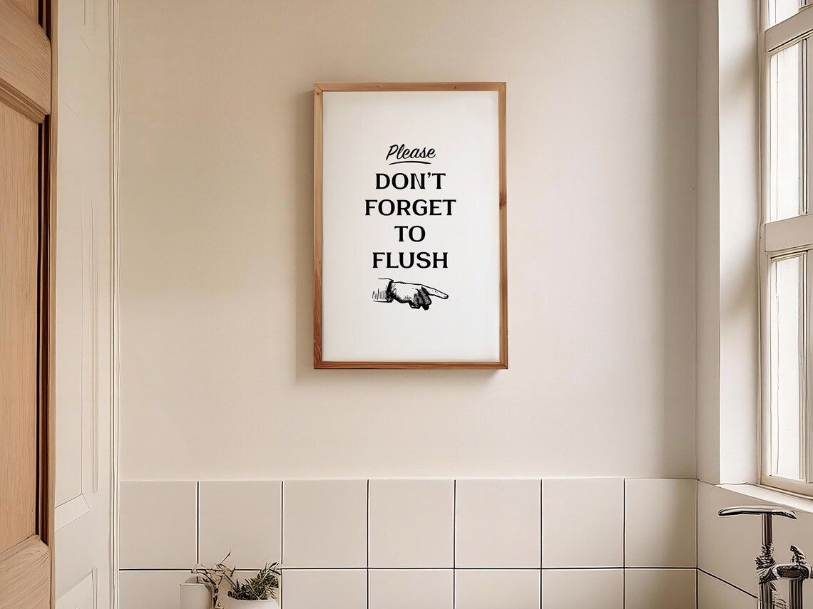 Retro Bathroom Print, Funny Toilet Humor Poster - Image 2