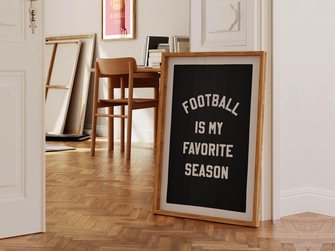 Favorite Season Football Retro Sports Art Print