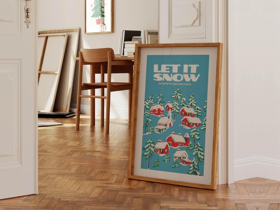 Retro Holiday Christmas Kitchen Art Print Poster