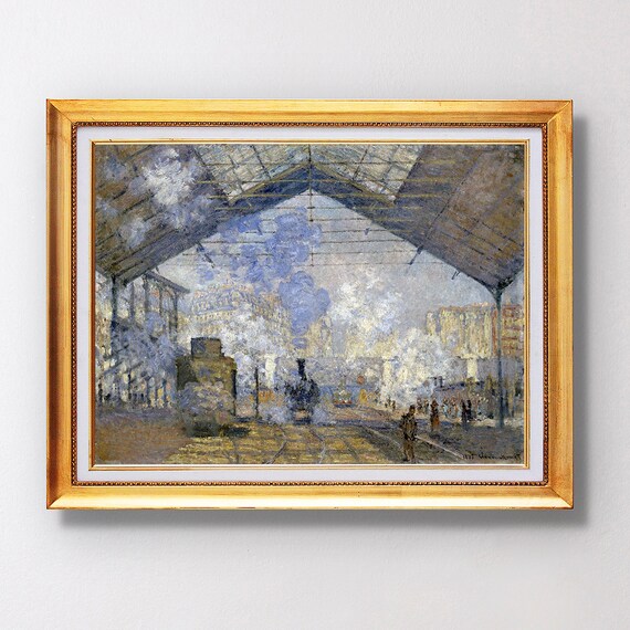 Claude Monet Gare Saint Lazare Train Station Steam Art Poster