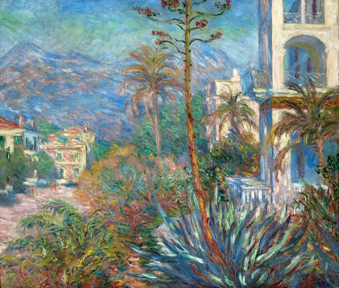 Claude Monet Villas at Bordighera Riviera Palms Painting Poster - Image 2