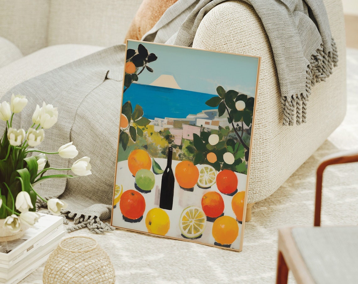 Oranges In Greek Summer, Kitchen Decor Art Print