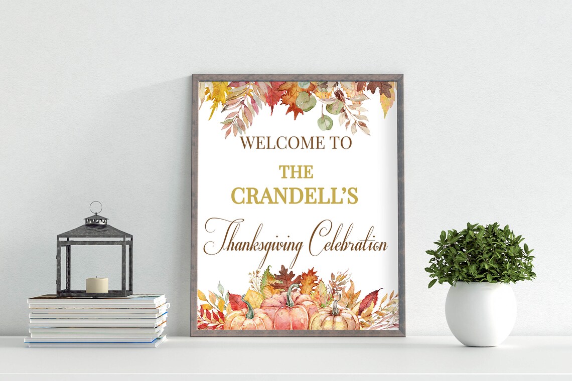 Welcome to the Crandell's Thanksgiving Celebration Personalized Wall Art - Image 2