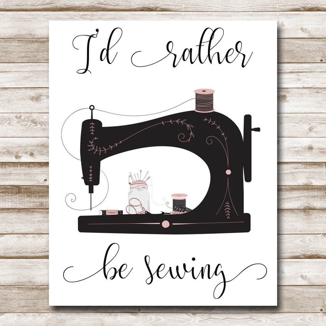Id Rather Be Sewing Vintage Sewing Machine Craft Room Wall Art - Image 4