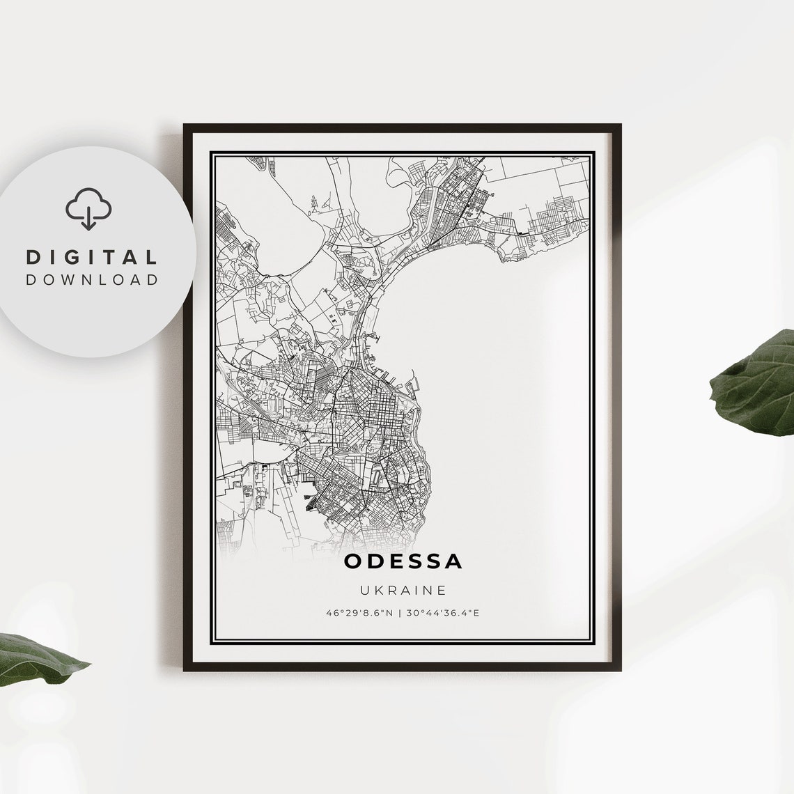 Odessa Map Print Ukraine Art Poster City Street Road Office Gift For Parent Np748