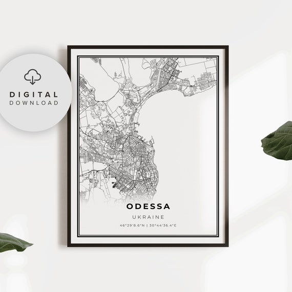 Odessa Map Print Ukraine Art Poster City Street Road Office Gift For Parent Np748