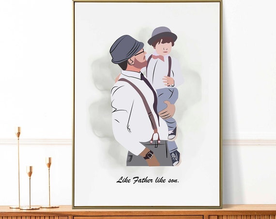 Custom Fathers Day Gift Faceless Portrait Print Fathers Day Gift From Wife Daughter Family Portrait Personalized Gifts For Dad