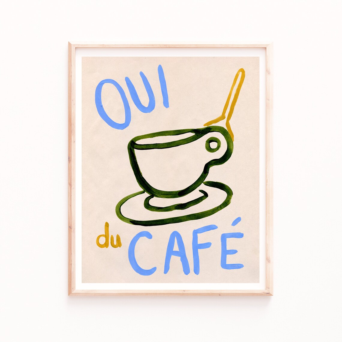 Oui Du Cafe Kitchen Wall Art, Coffee Poster