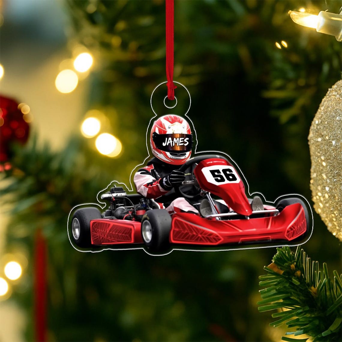 Custom Name Racing Racer Acrylic Ornament Personalized Gift Wall Art