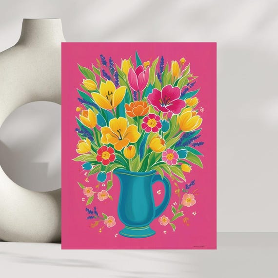 Floral Spring Art Print Botanical Flower Illustration