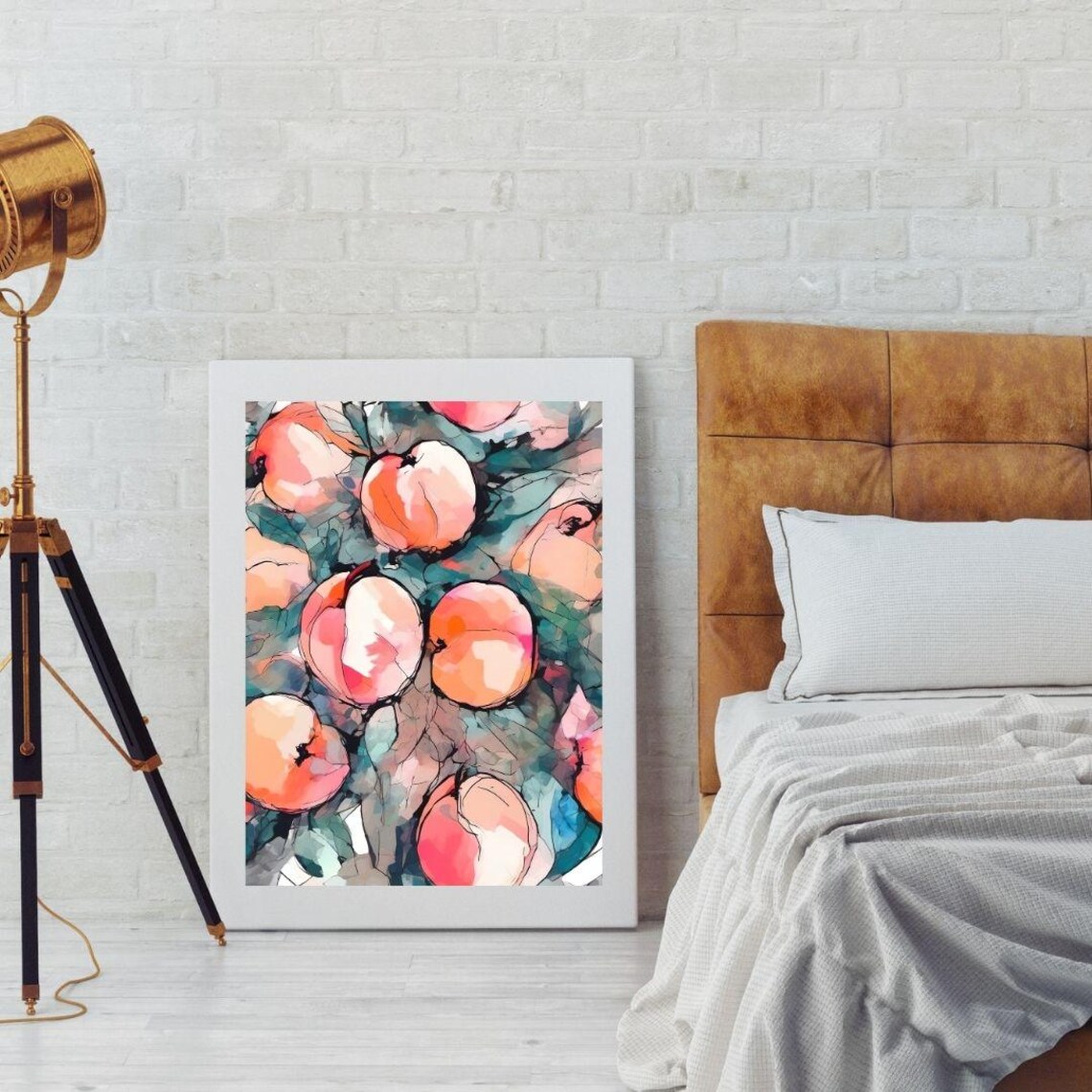 Peach Print Fruit Market Print Art Abstract Wall Art Art Colourful Art Maximalist Minimalistic - Image 4