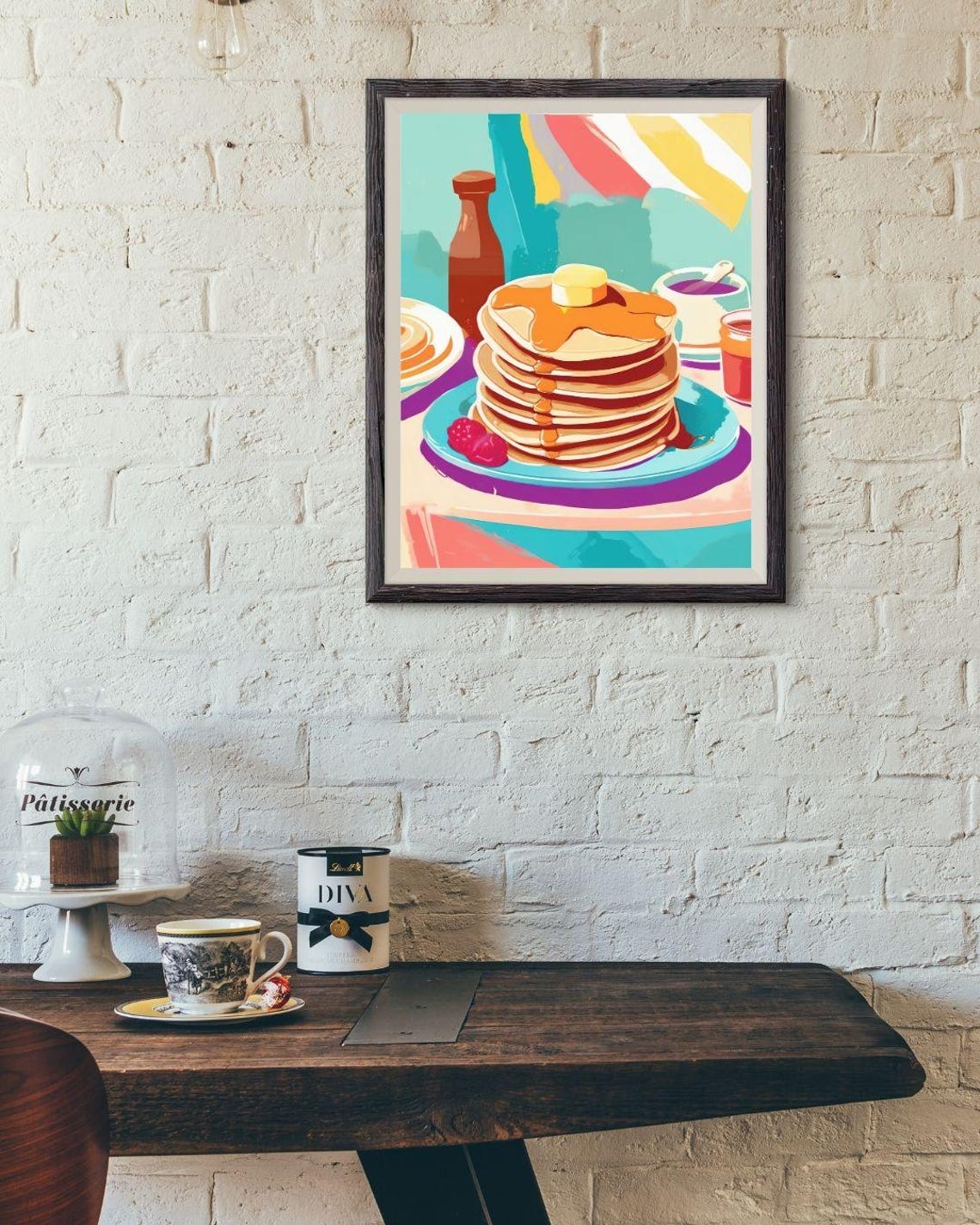 Pancake Kitchen Wall Art Art Abstract Wall Art Art Colourful Art Maximalist Minimalistic - Image 3