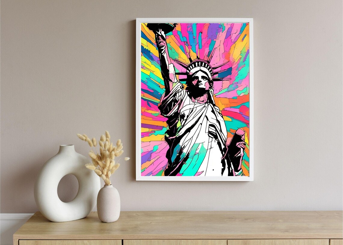 Status Of Liberty Abstract Wall Art, Maximalist - Image 5