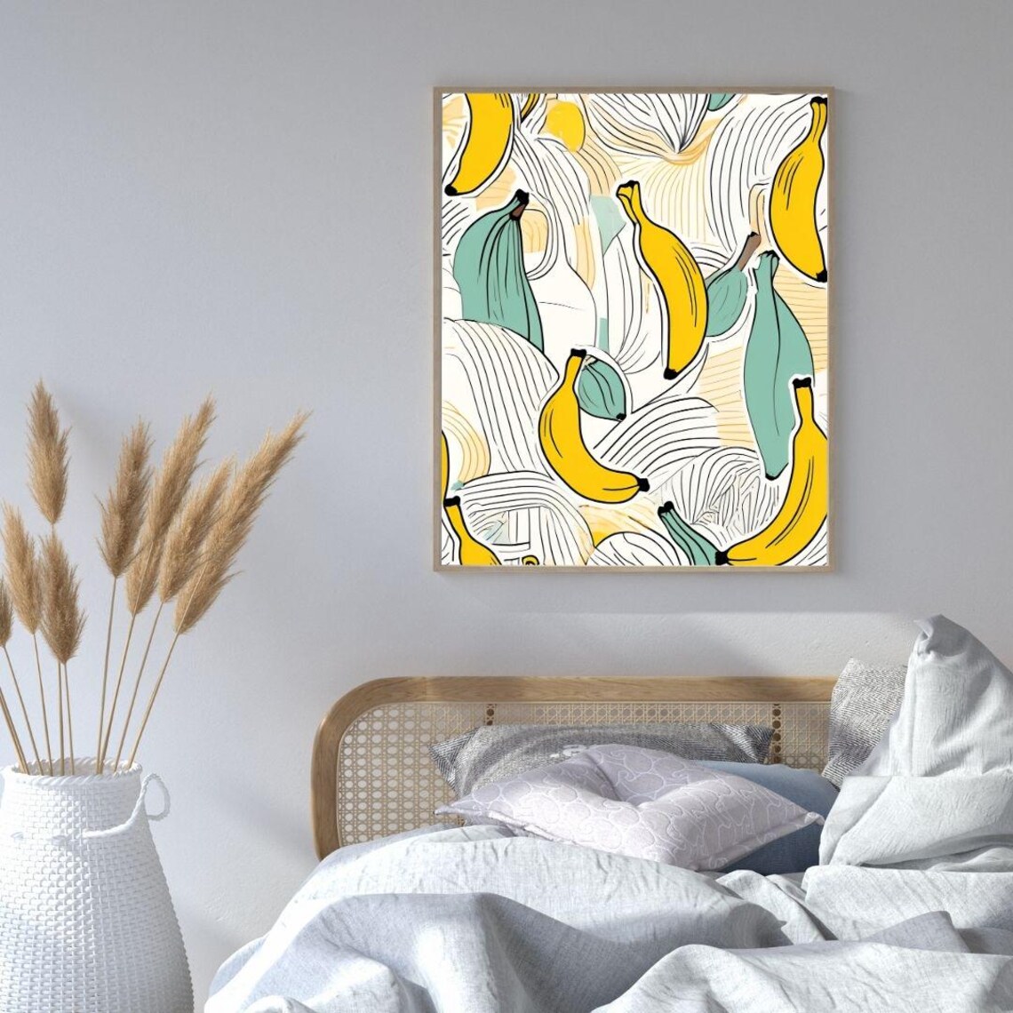 Banana Print Fruit Print Art Abstract Wall Art Art Colourful Art Maximalist Minimalistic - Image 4