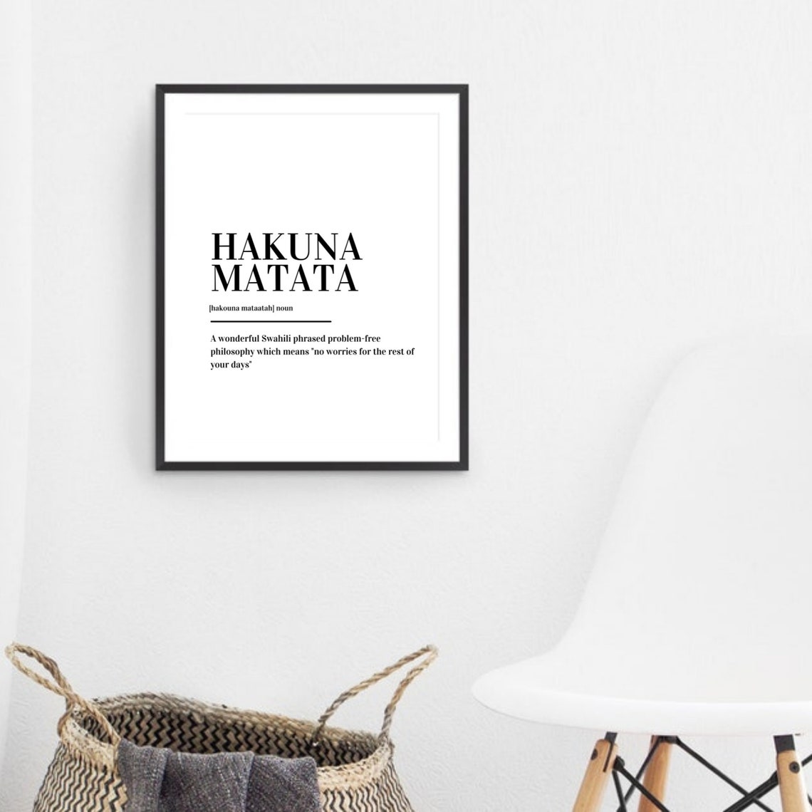 Hakuna Matata Swahili Definition No Worries Philosophy Quote Poster - Image 3