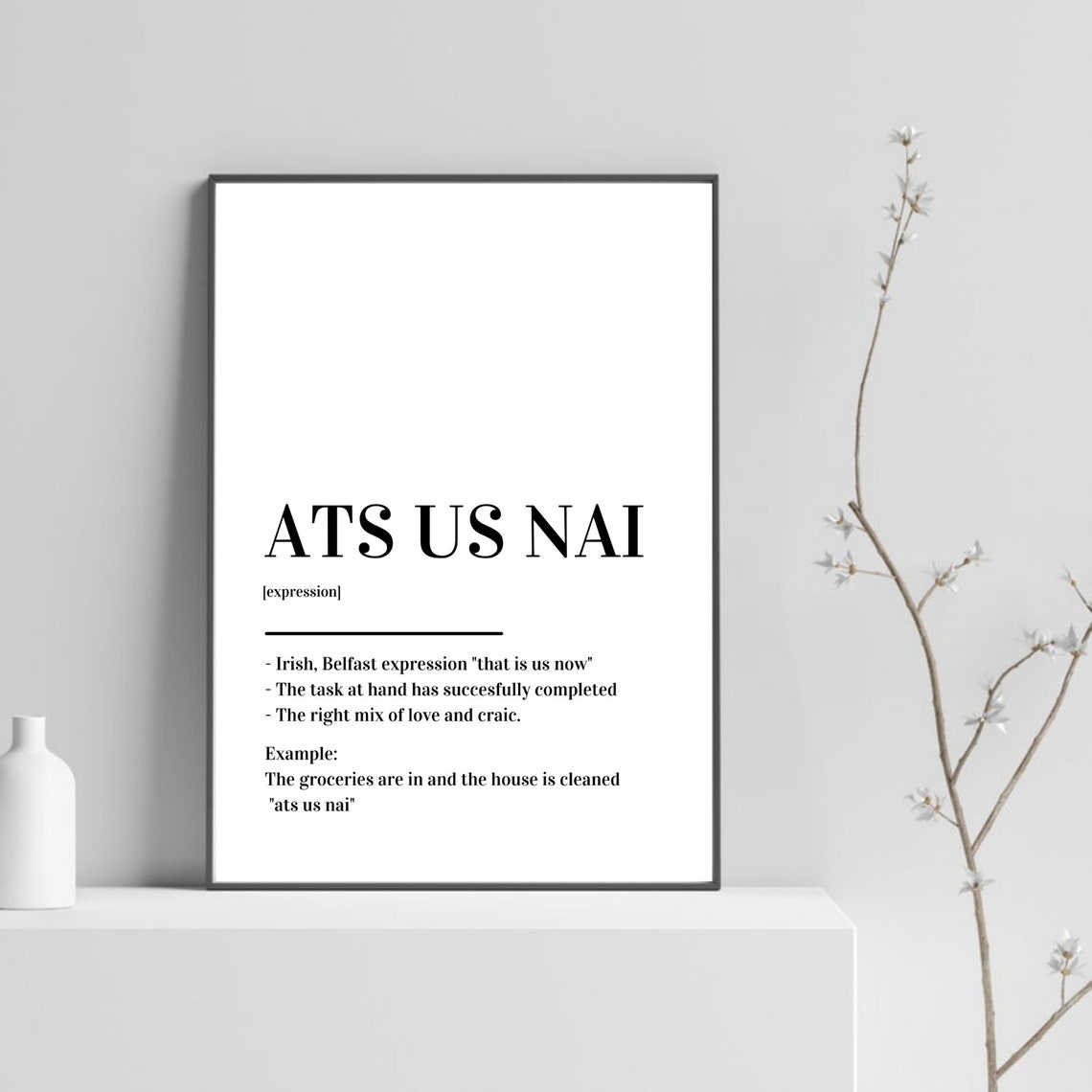 Ats Us Nai Belfast Irish Expression Craic Definition Quote Poster
