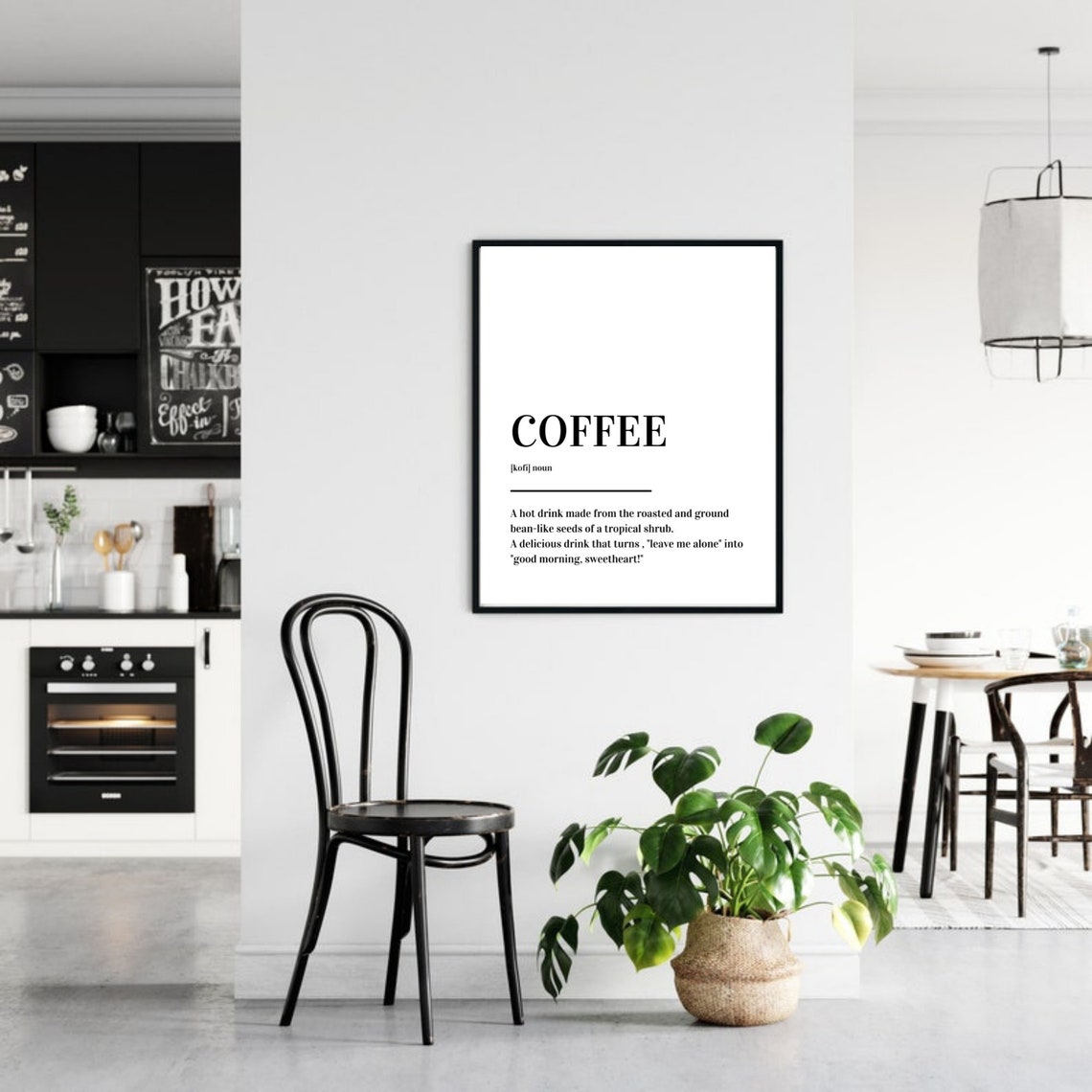 Coffee Definition Dictionary Art Funny Morning Quote Minimalist Poster - Image 4