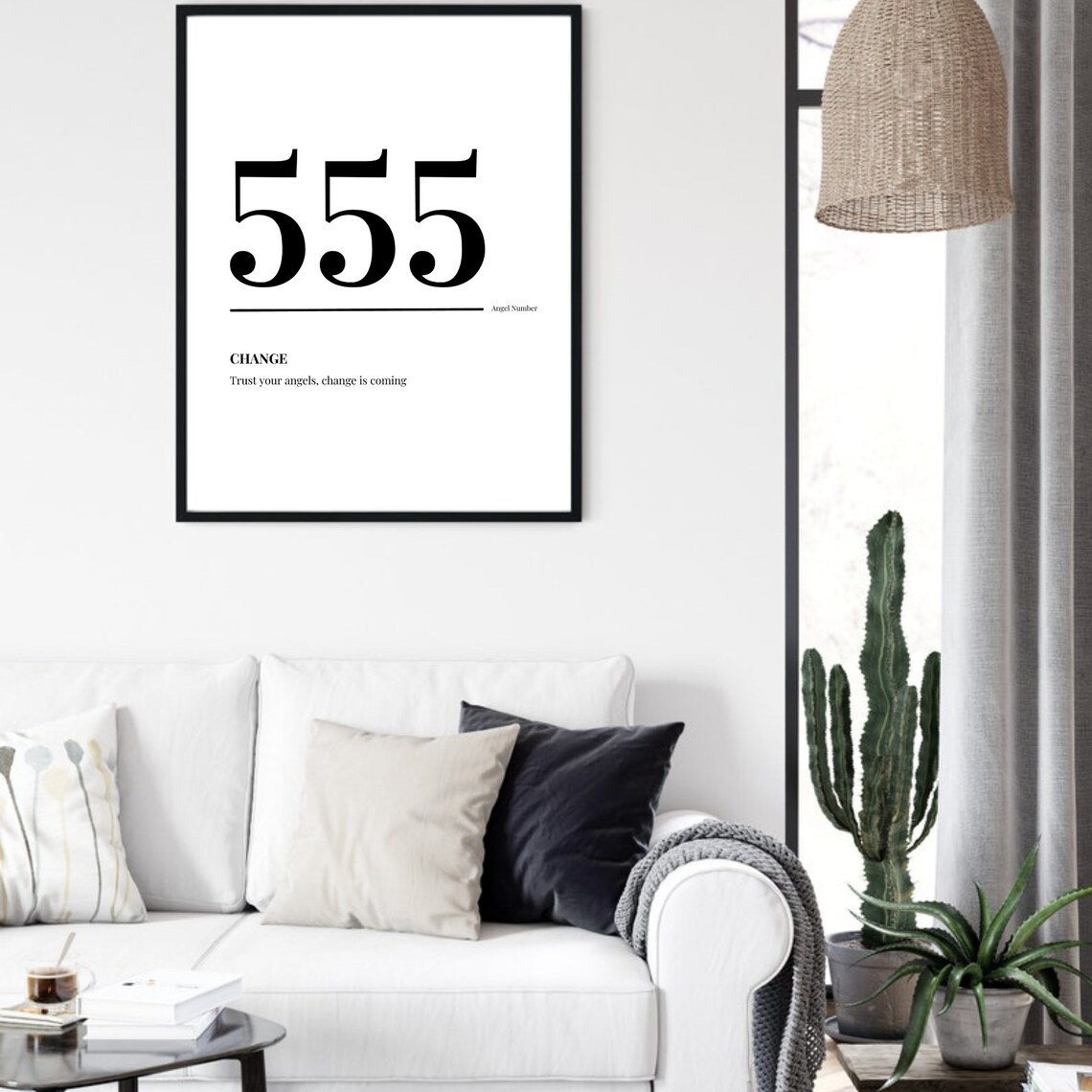555 Angel Number Abstract Modern Art Print - Image 5