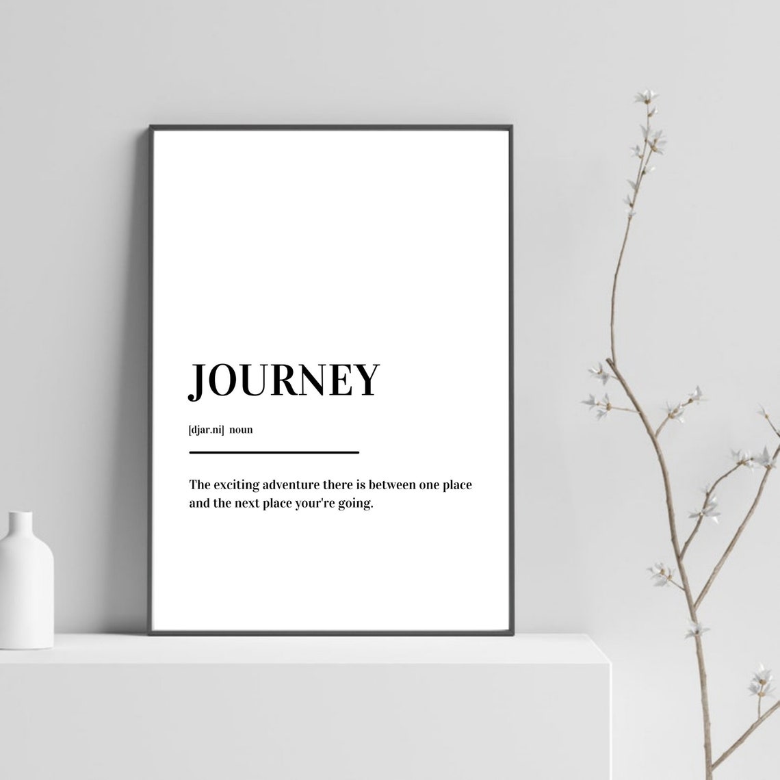 Journey Definition Adventure Quote Dictionary Style Typography Poster