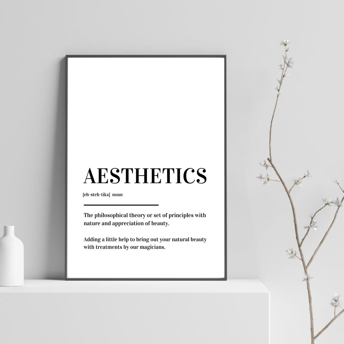 Aesthetics Definition Typography Beauty Salon Decor Gift Poster