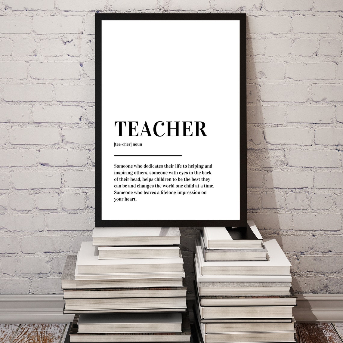 Teacher Definition Thank You Inspirational Classroom Typography Poster - Image 5