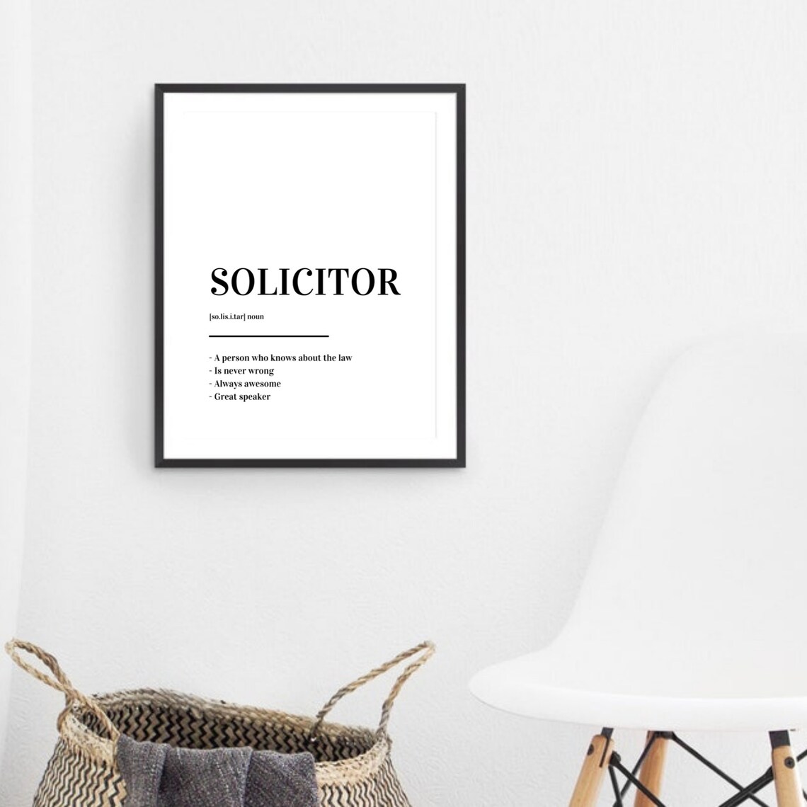 Solicitor Definition Lawyer Gift Law Office Minimalist Poster - Image 3