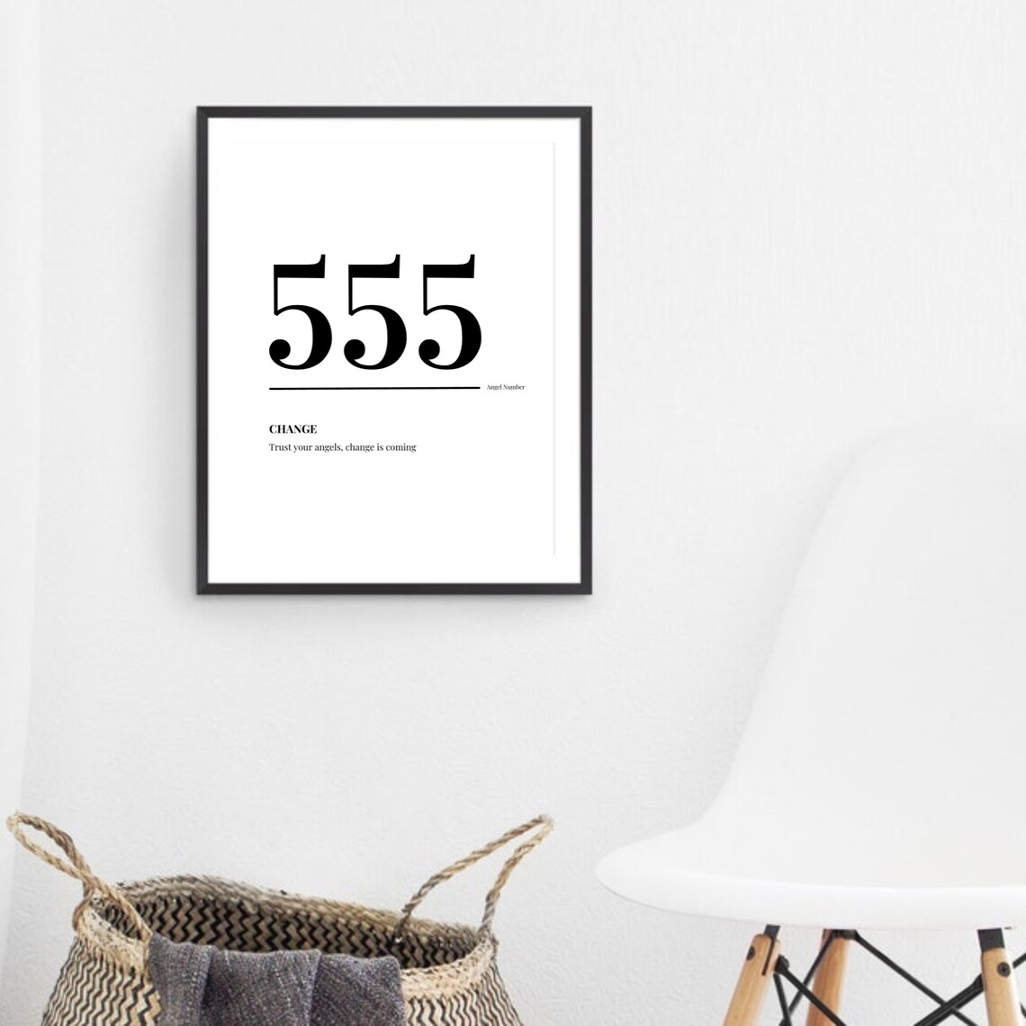 555 Angel Number Abstract Modern Art Print - Image 3