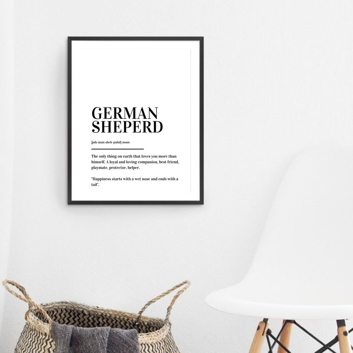 German Shepherd Loyal Companion Dog Lover Dictionary Definition Poster - Image 5