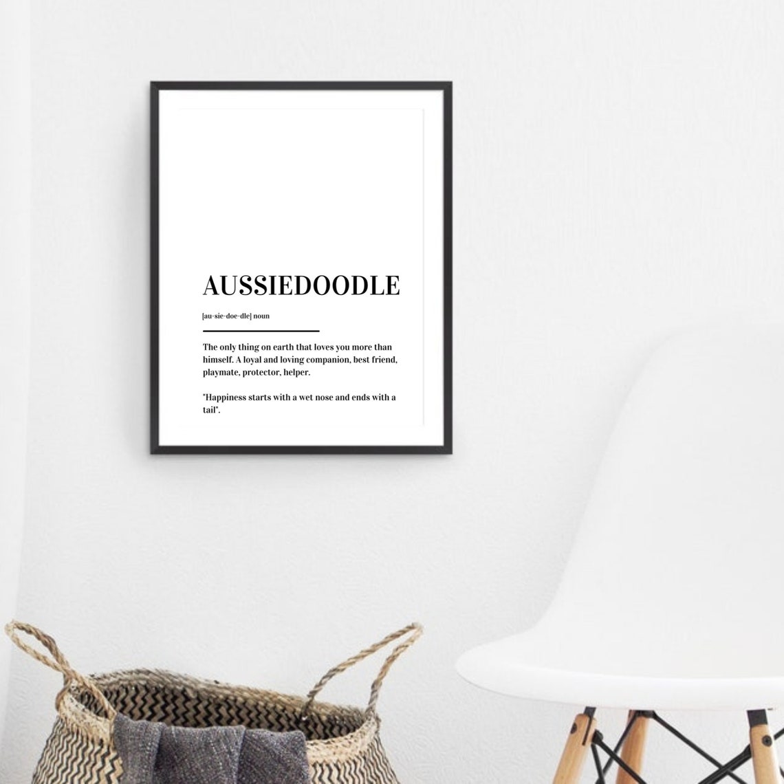 Aussiedoodle Definition Typography Dog Lover Gift Minimalist Poster - Image 5