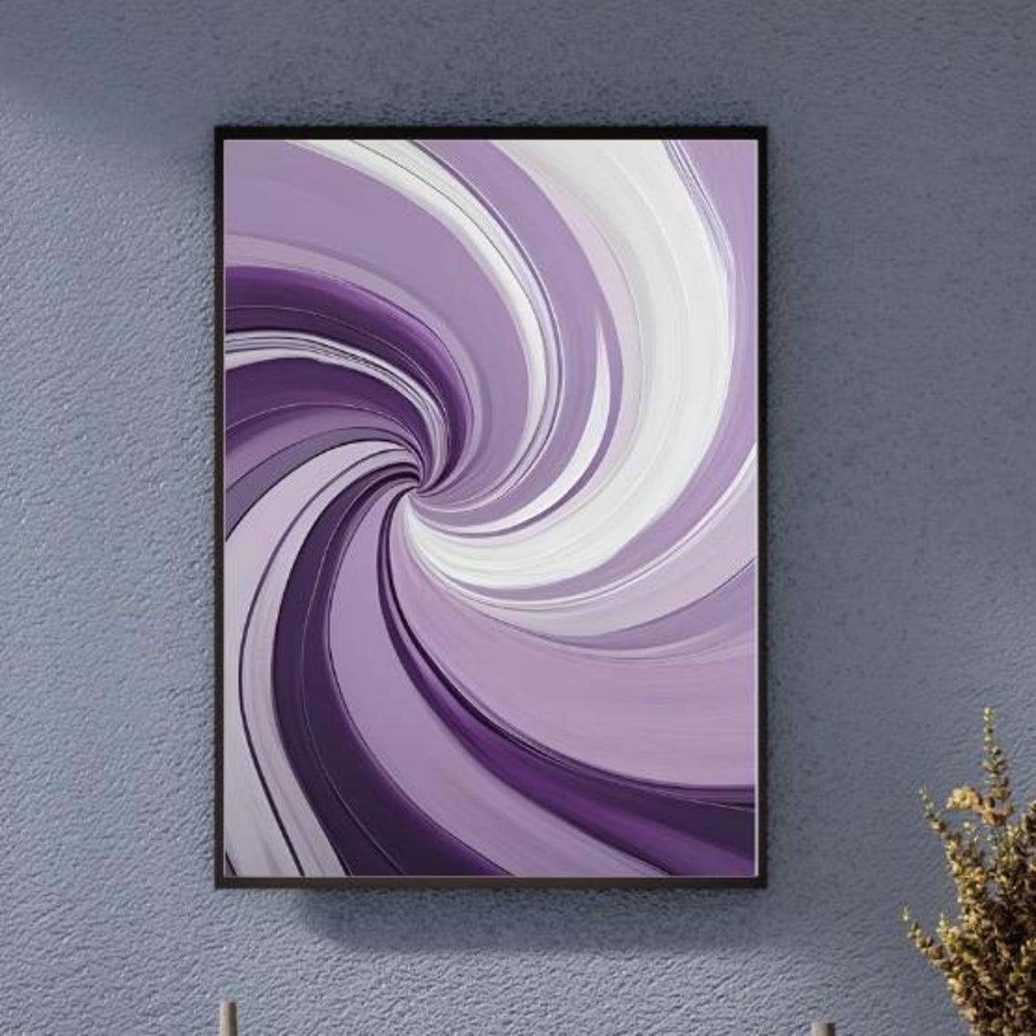Lilac Vortex Swirl Tonal Purple Shades Dynamic Abstract Art Poster