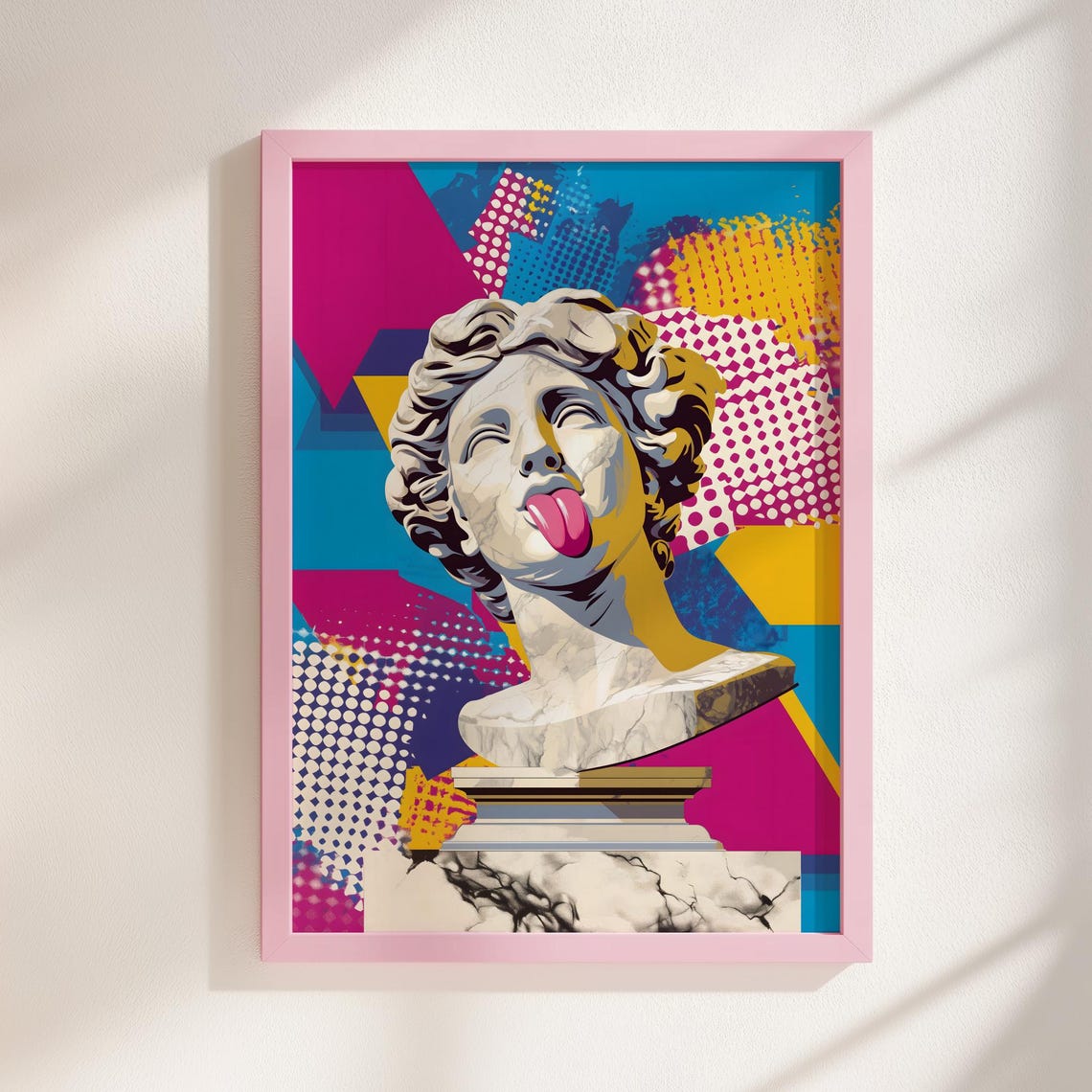 Aphrodite Pop Art Classical Marble Bust With Bold Colors For Modern Home Decor And Fun Culture