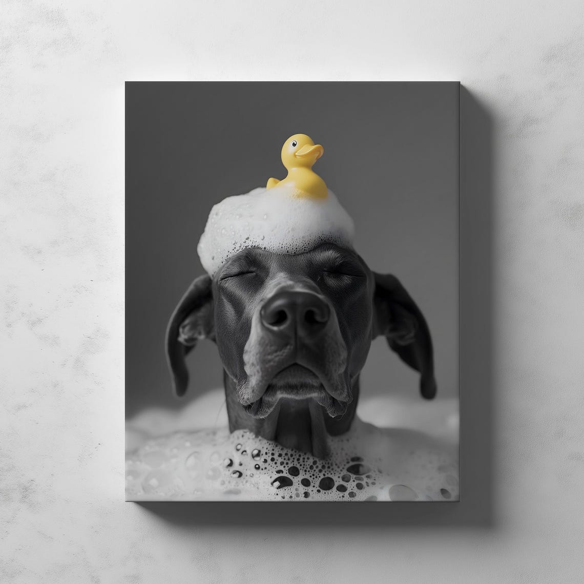 Bubbly Great Dane Dog Bubble Bath Poster Cute Art Funny Bathroom Print Wall - Image 2