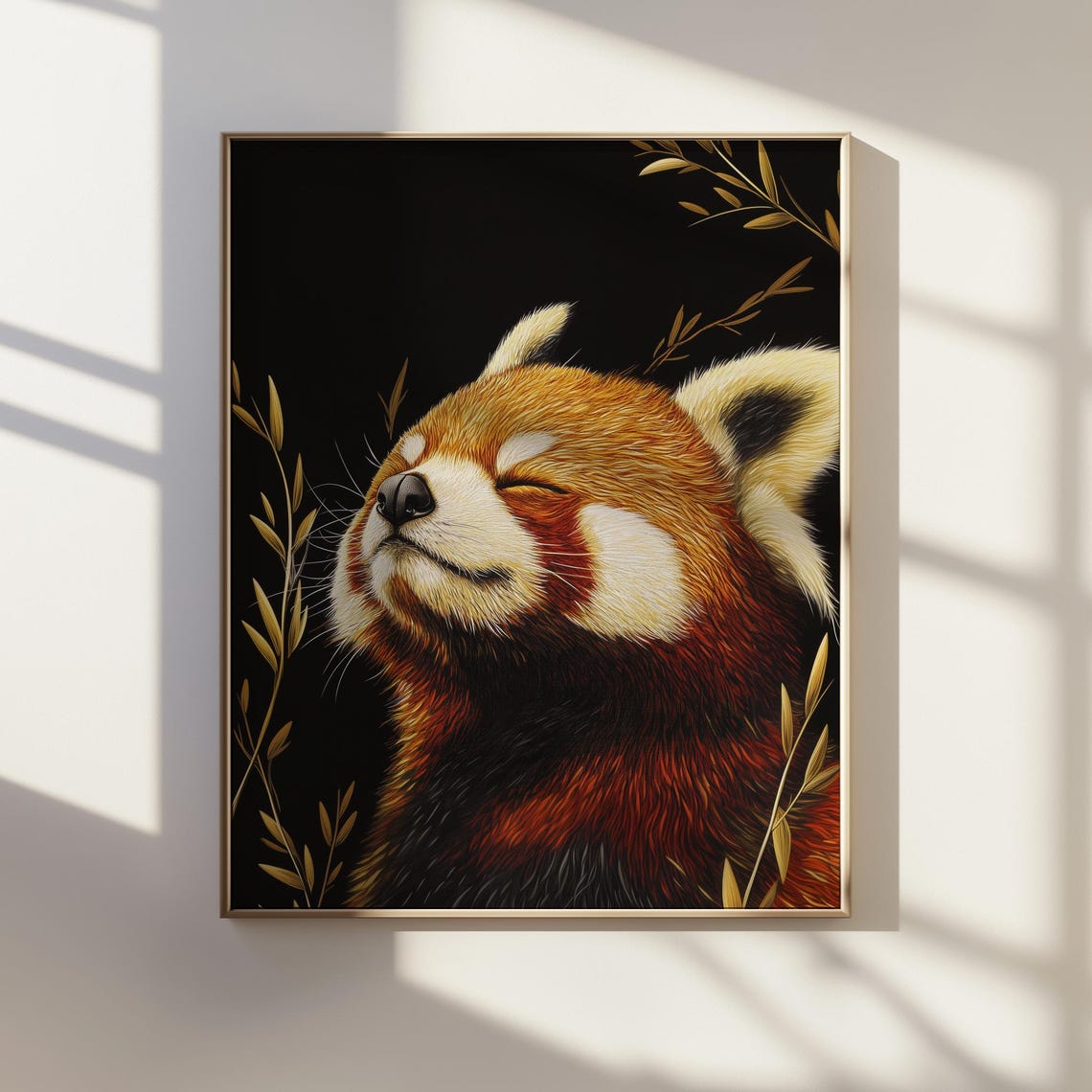 Red Panda Ukiyoe-Style Japanese Wildlife Art Print