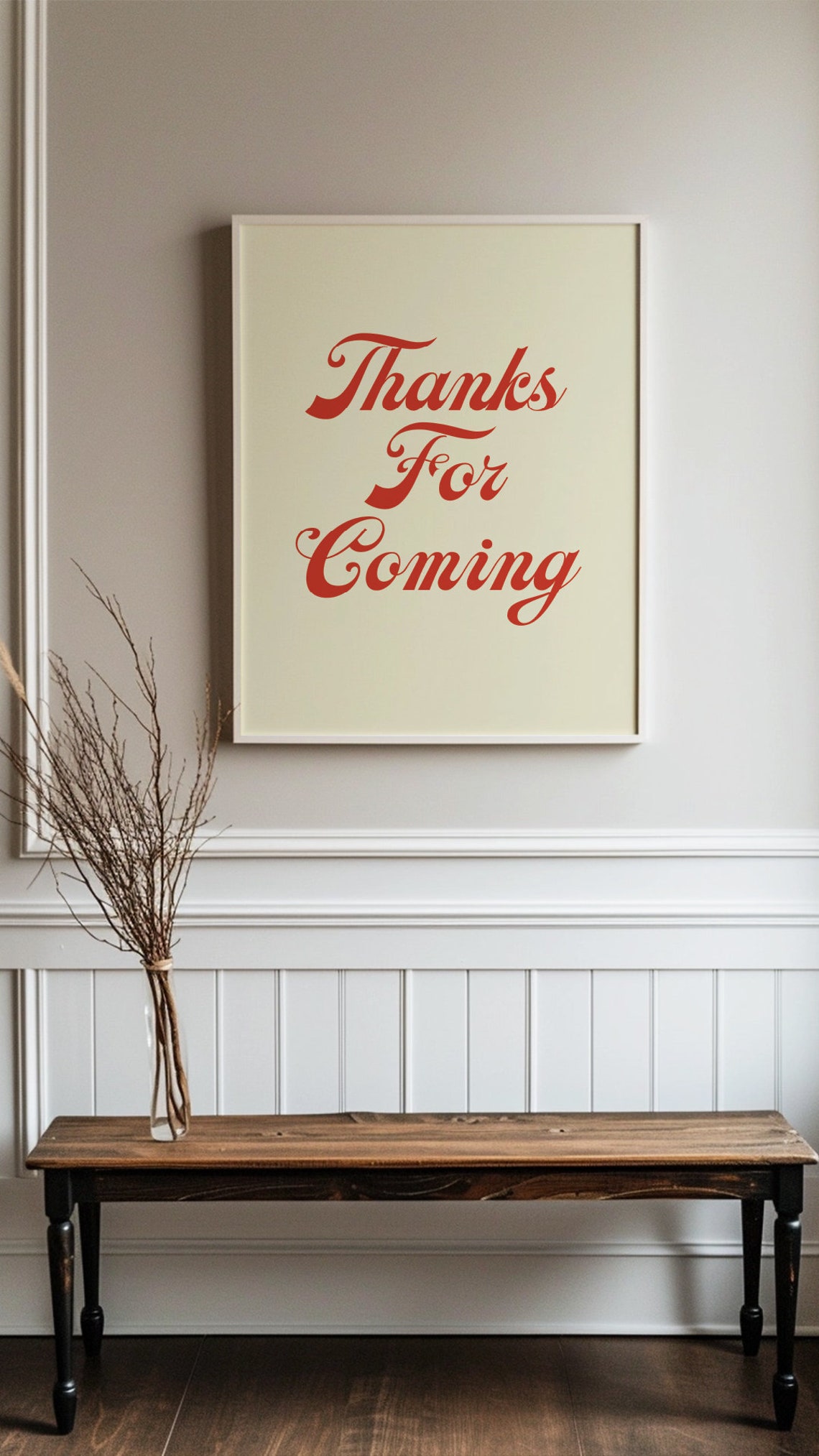 Thanks for Coming Red Retro Script Typography Wall Decor Poster - Image 3