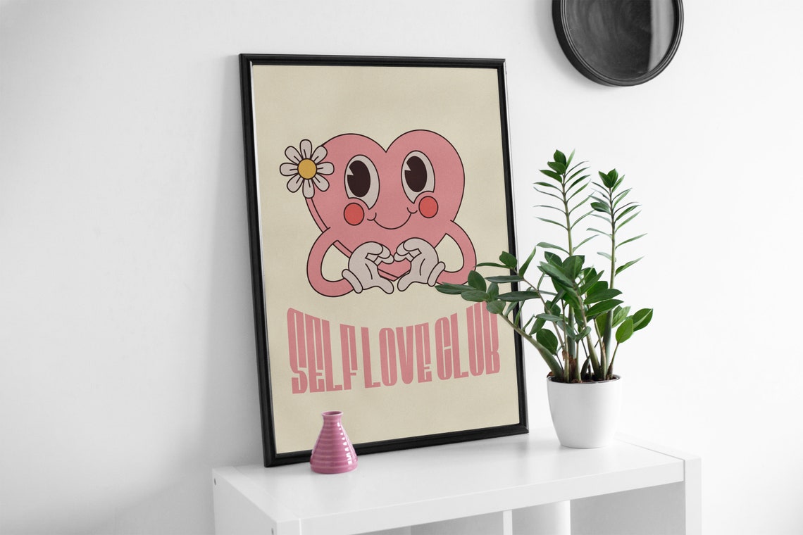 Self Love Club Retro Affirmations Wall Print Positive Affirmations Retro Wall Decor Prints Art Art - Image 2