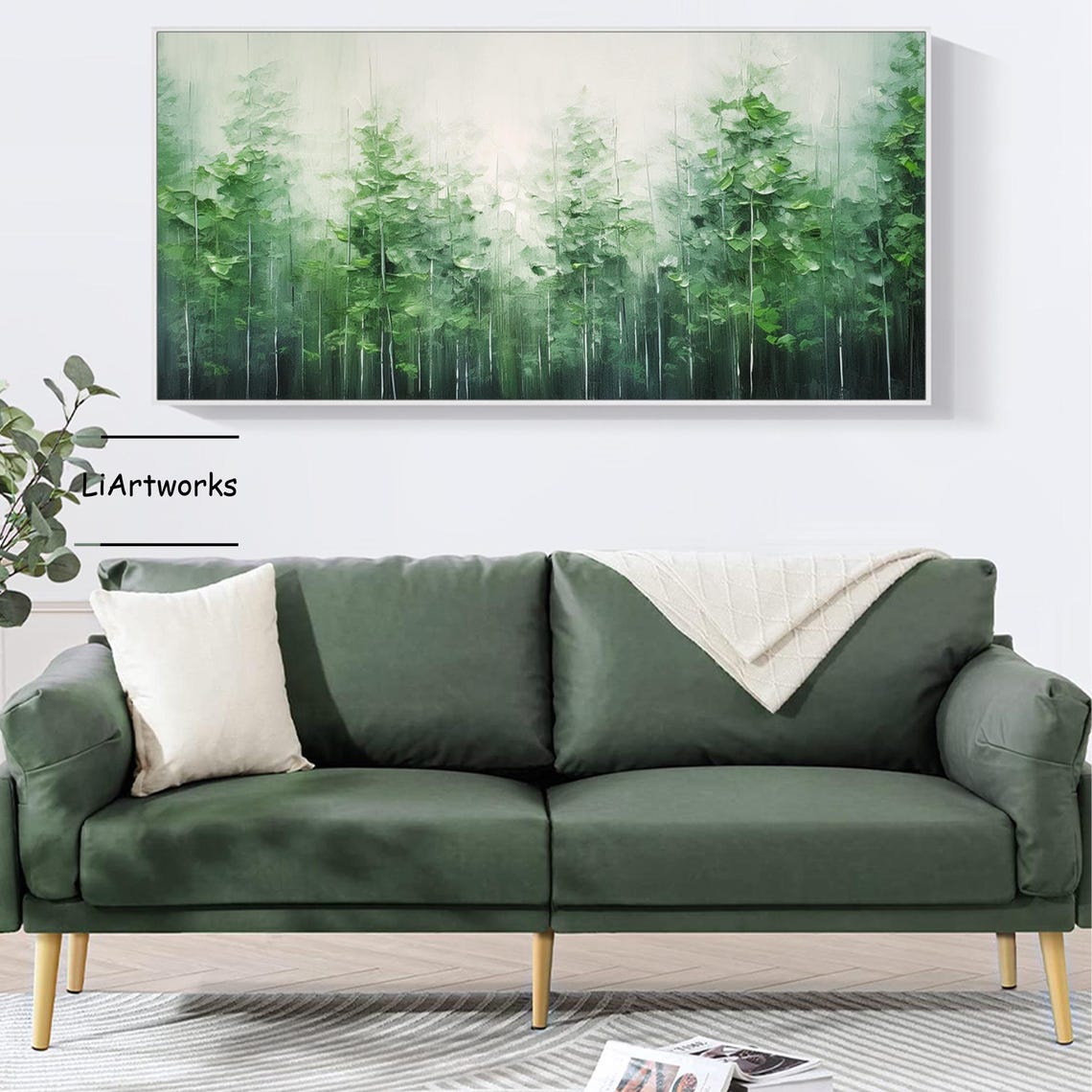 Luminous Green Forest Trees With Sunlight Filtering Through Poster - Image 4