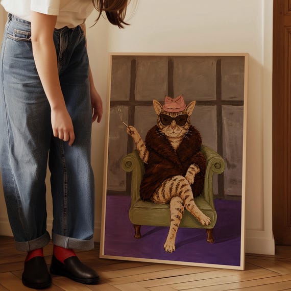 Fashion Cat Wall Art Print