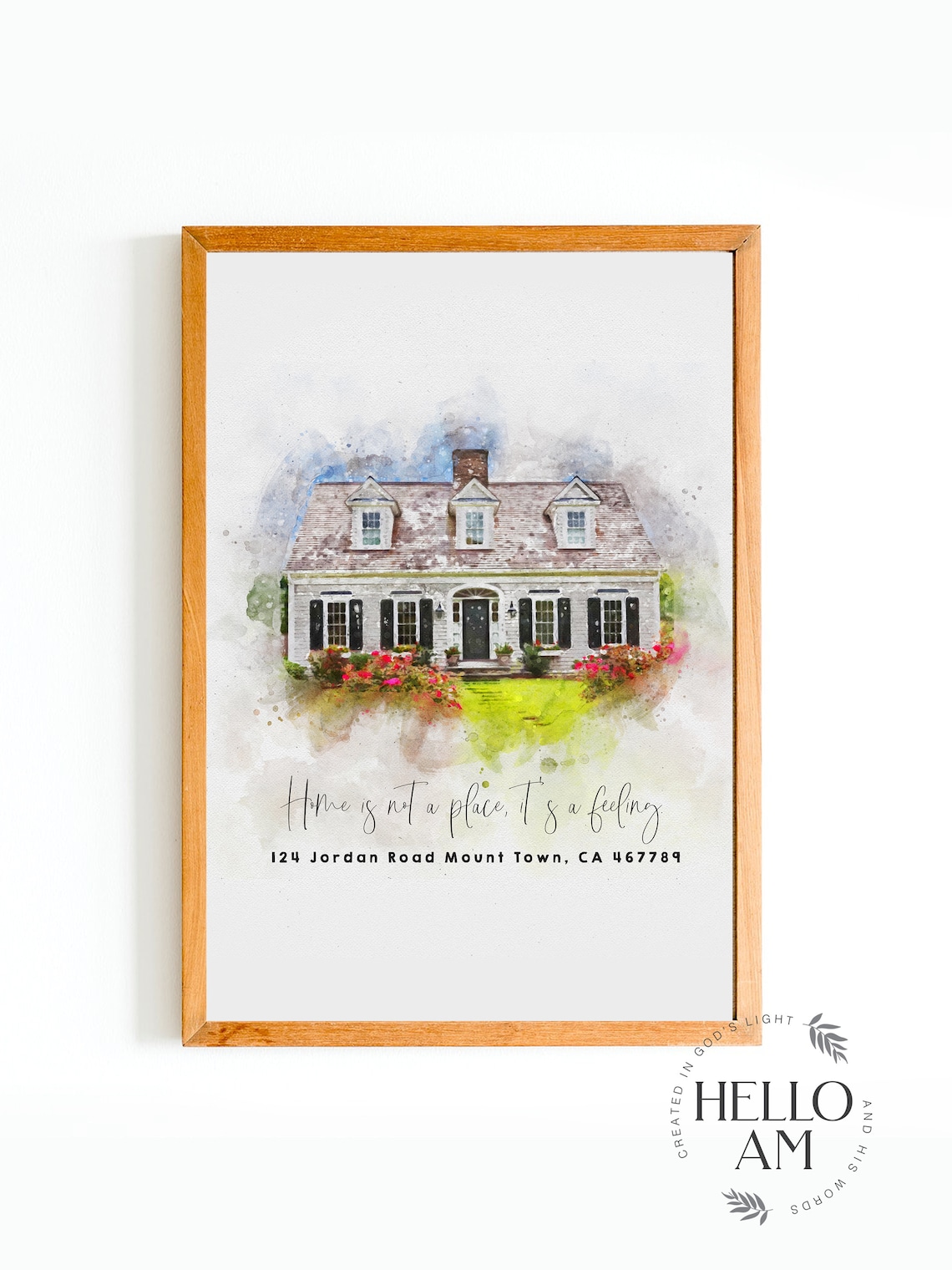 Custom House Portrait Hand Painted Poster Print - Image 3