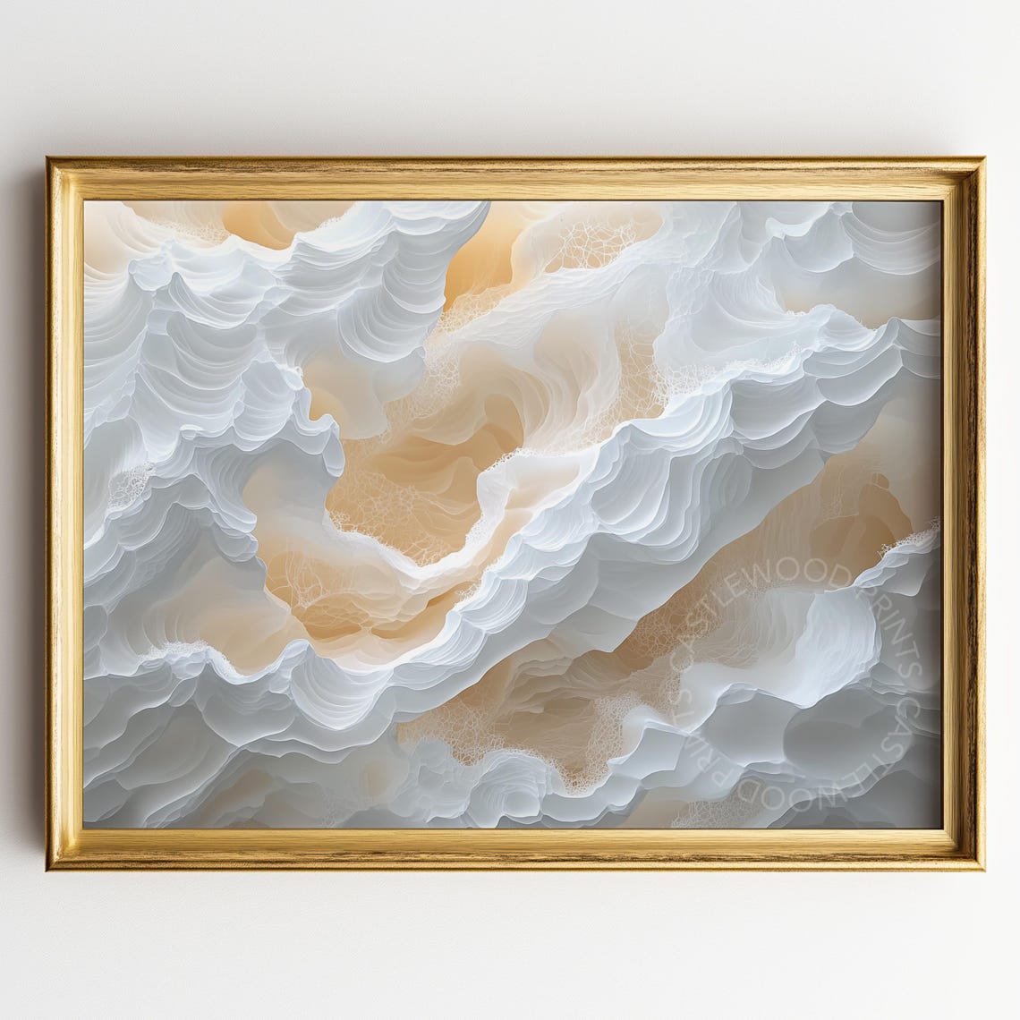 Abstract Cloudscape Painting Ethereal Sky Wall Art Soft Neutral Tones Elegant Decor Dreamy Atmosphere Print 477