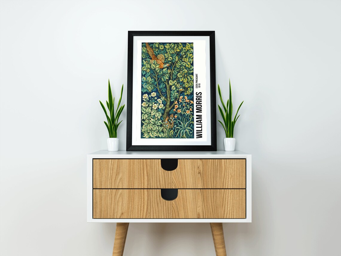 William Morris Cock Pheasant Exhibition Poster, Art Nouveau - Image 2