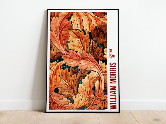 William Morris Acanthus 1881 Rust Orange Botanical Pattern Poster