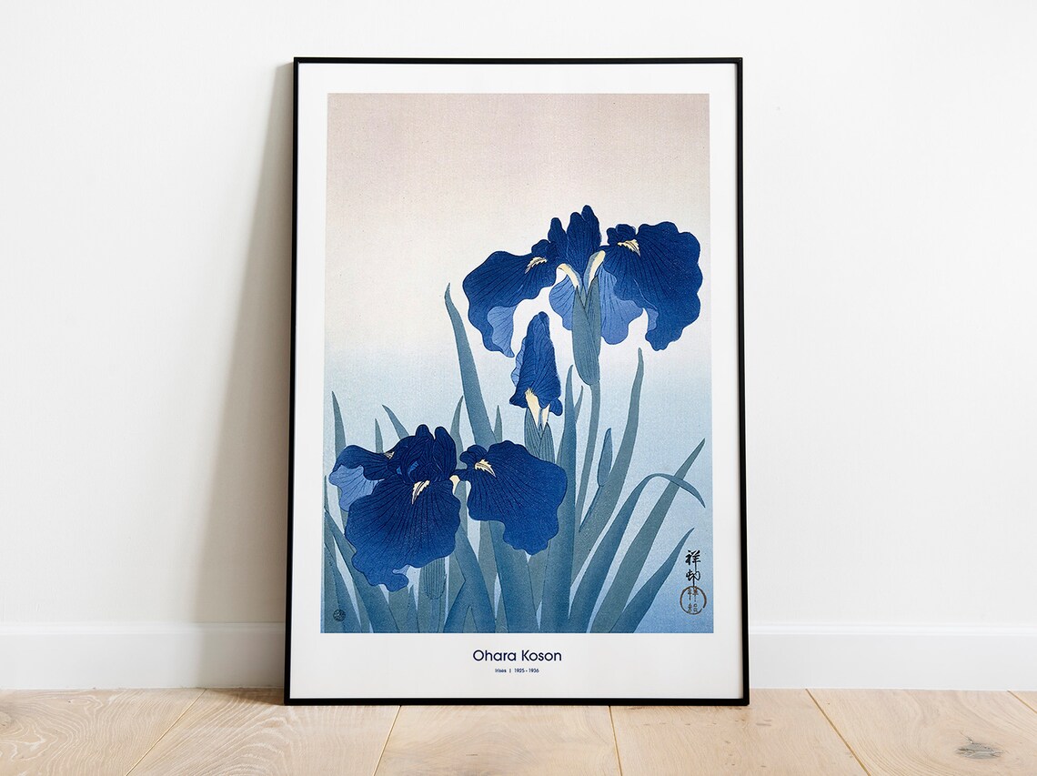 Ohara Koson Iris Flowers Japanese Art Poster