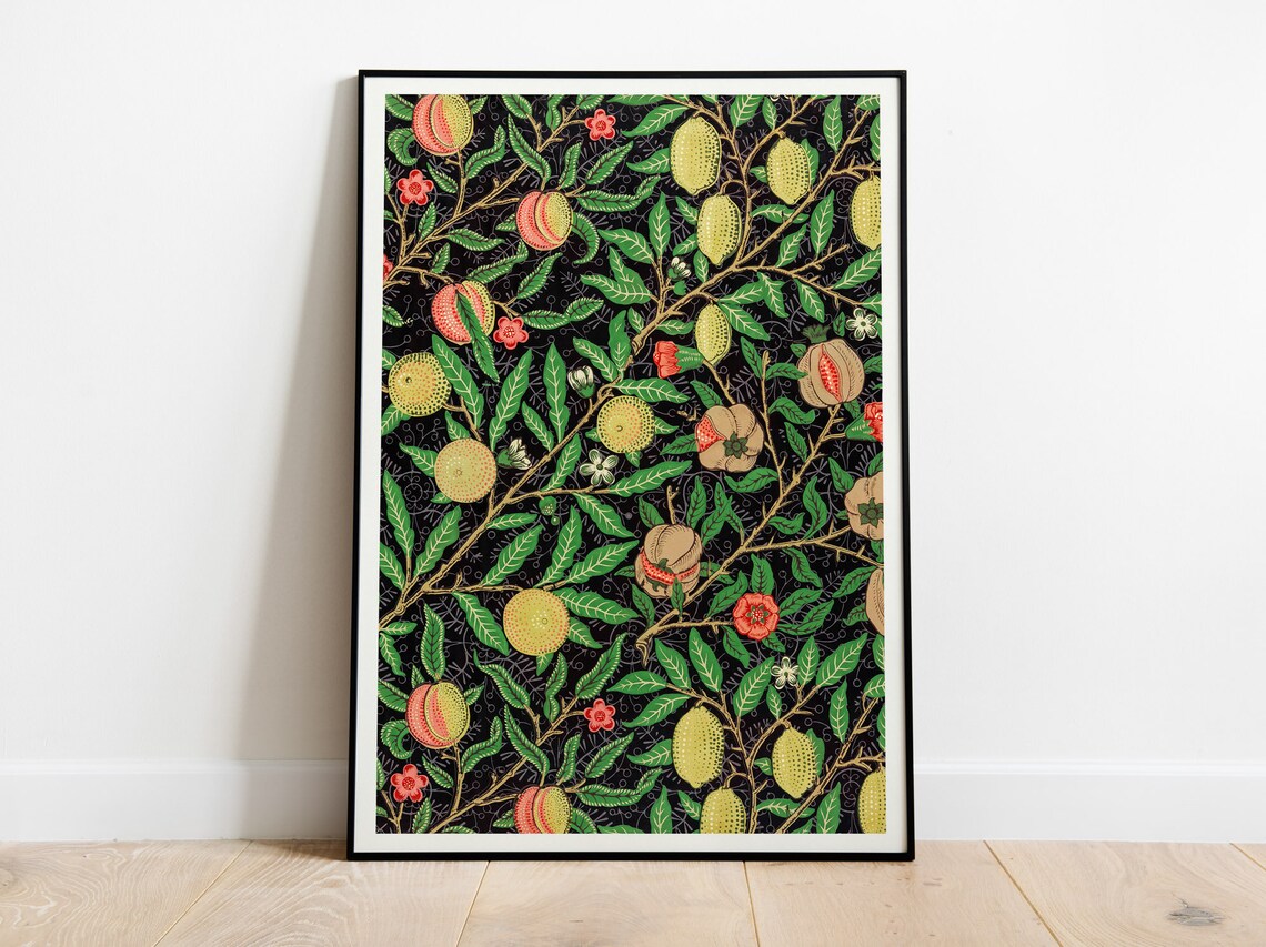 William Morris Exhibition Poster, Fruit Pattern Art Nouveau