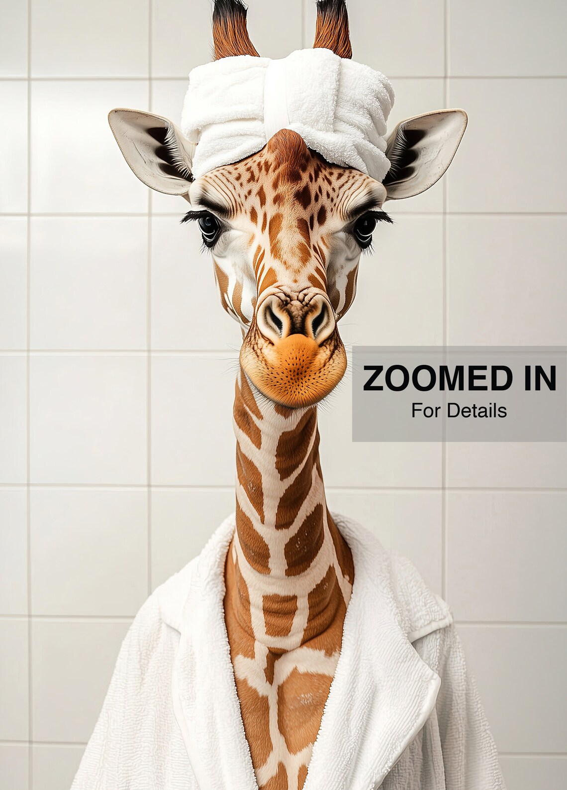 Funny Giraffe Bathroom Decor, Humorous Poster - Image 5