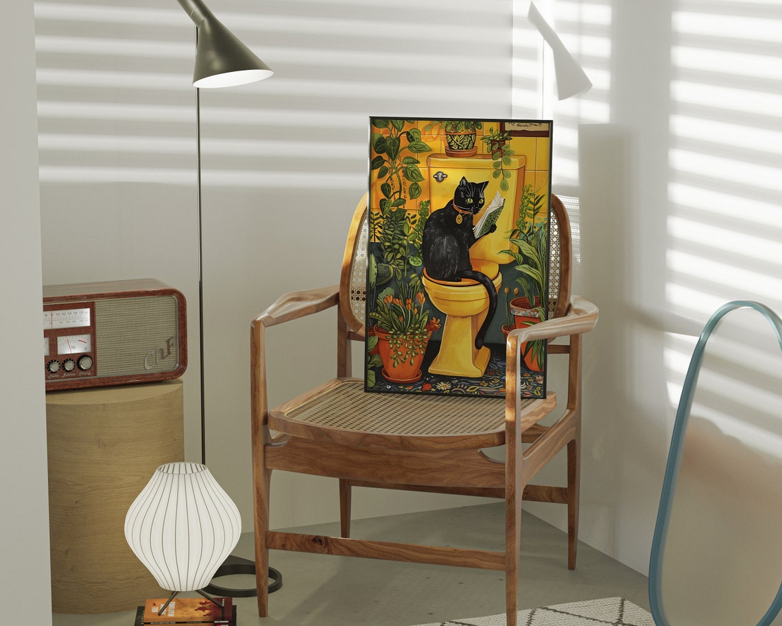 Bathroom Funny Contemporary Travel Poster - Image 4