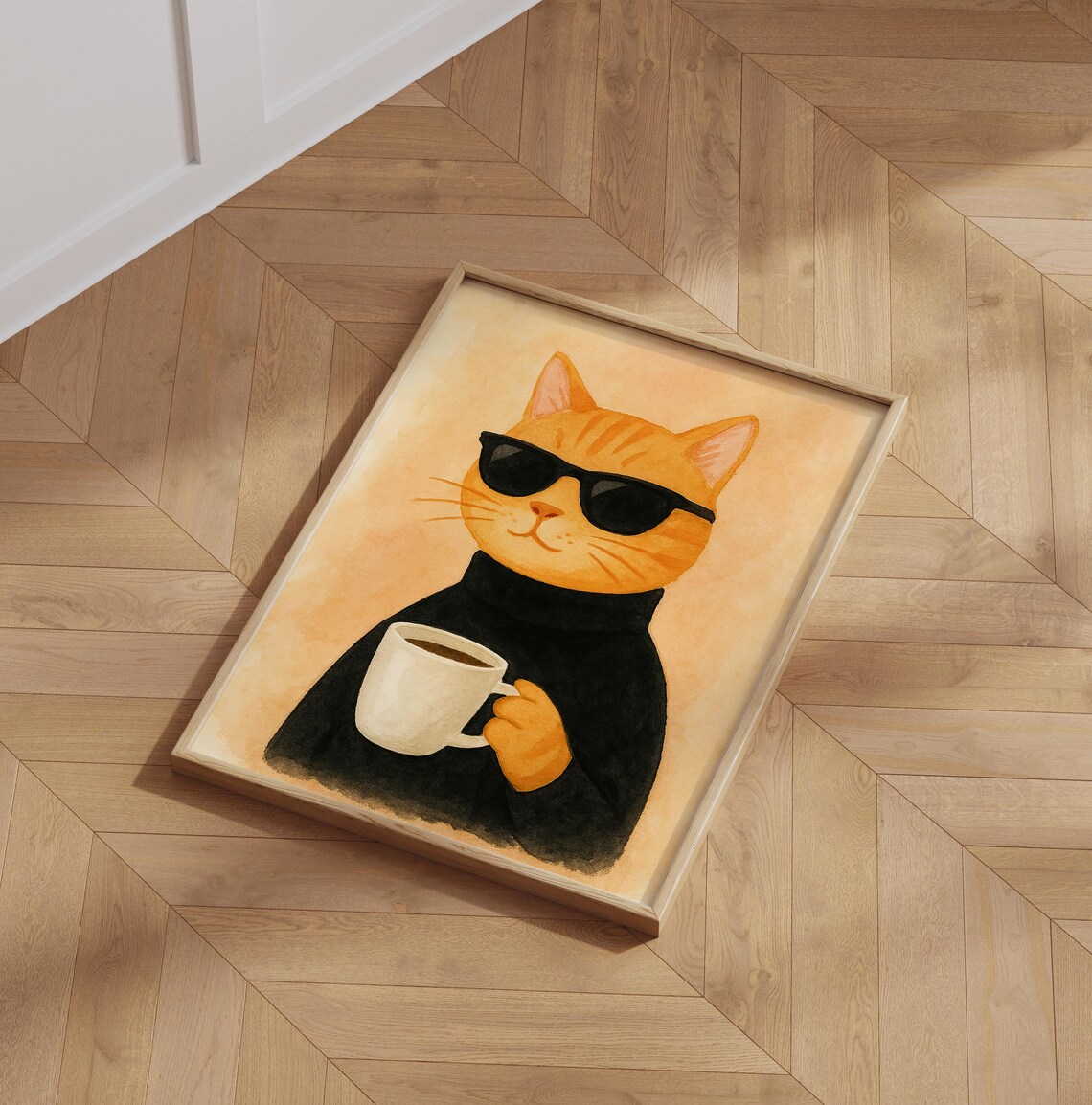 Cool Cat Coffee - Minimalist Cat Illustration - Image 6
