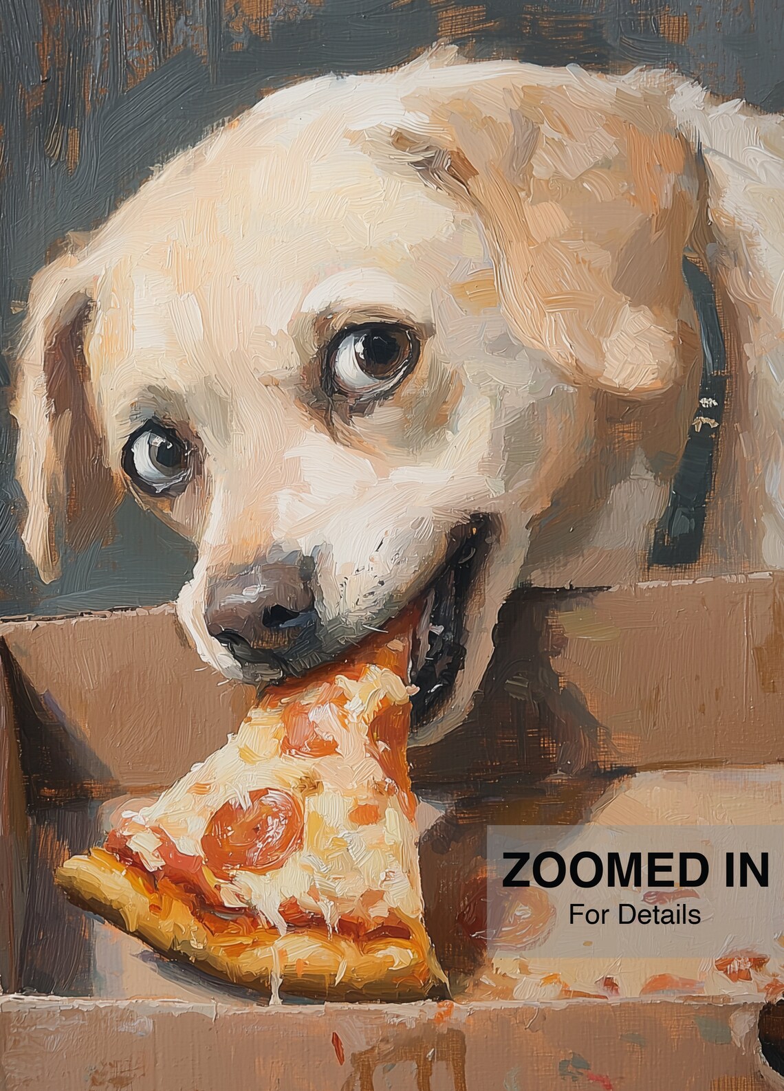 Cute Dog Eating Pizza, Funny Kitchen Art Print - Image 5