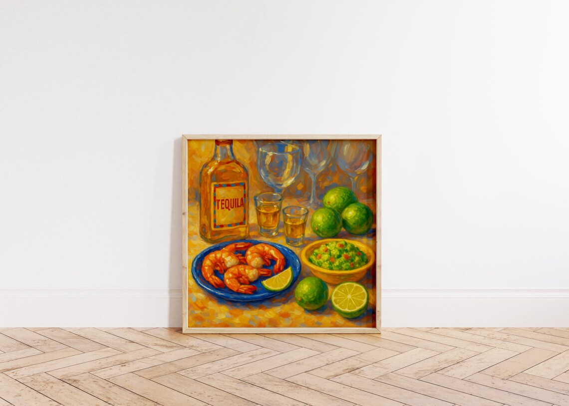 Tequila Shrimp, Colorful Food Painting for Kitchen - Image 5