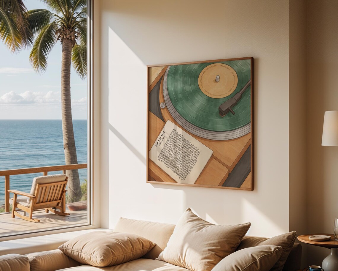 Custom Song Lyrics Vinyl Record Poster - Image 2
